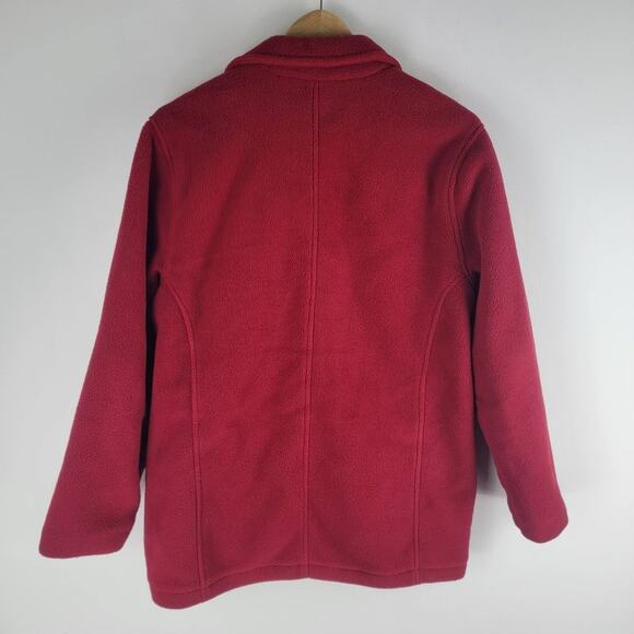 L. L. bean womens pea coat red anchor design buttons lined size M - Picture 6 of 6